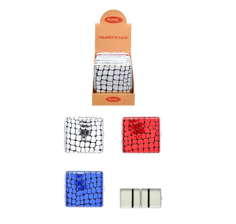Zigarettenetui Kunststoff croco bunt