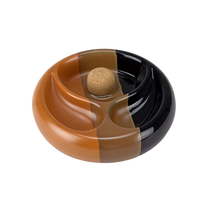 Pfeifenascher 2er schwarz/braun rund