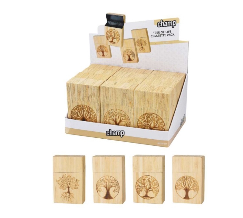 Zigarettenbox Sprungdeckel Holzdesign