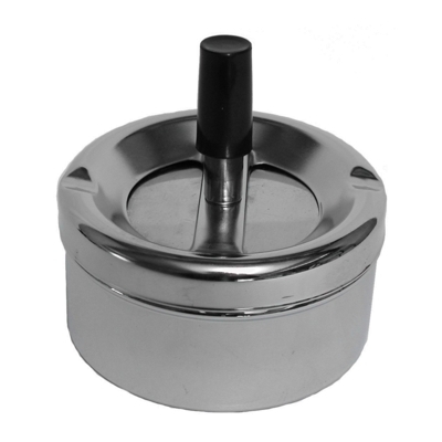 Drehaschenbecher chrom 9 cm