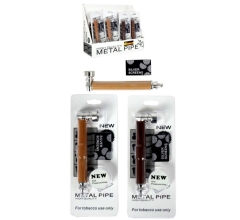 Tabakpfeife Metall Holzoptik